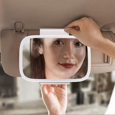 China Three Color Car Sun Visor Mirror Touch Sensor Lighted Adjustable Vanity Mirror With LED Lights Travel Makeup Cosmetic Mirrors for sale