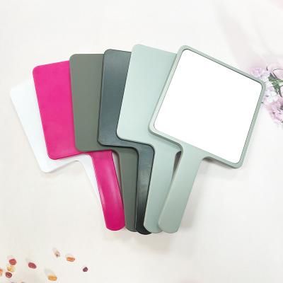 China Custom Custom Logo Hand Held Square Private Label Cosmetic Hand Mirrors Abs Plastic Small Compact for sale