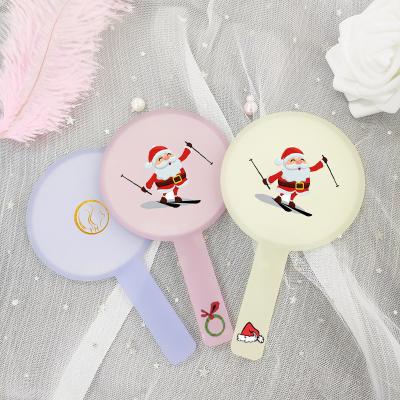 China INS Personalized Style Mirror Transparent Handheld Makeup Custom Color Packaging Logo Image Are Available for sale