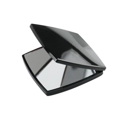 China Mini Square Cosmetics Customized Logo Top Double Sided Travel Makeup Magnifying Folding Mirror Sales for sale