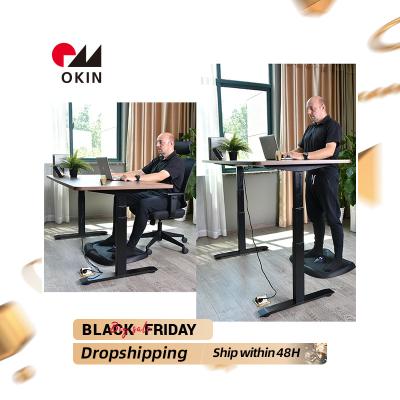 China (Height)OKIN Adjustable in Height Electric Adjustable Desk Stand High End 3 Stage Motor Position Double View Position Current for sale