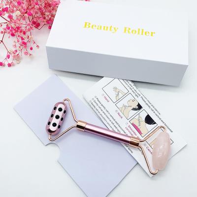 China 2021 Hot Sale Massage Skin Care Jade Roller For Face Pink Whitening Jade Roller Wholesale Stone Case Custume for sale