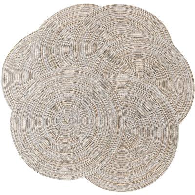 China Sustainable Cotton Woven Heat Resistant Non Slip Washable Place Mat Table Mats For Dining Room Table Round Place Mats for sale