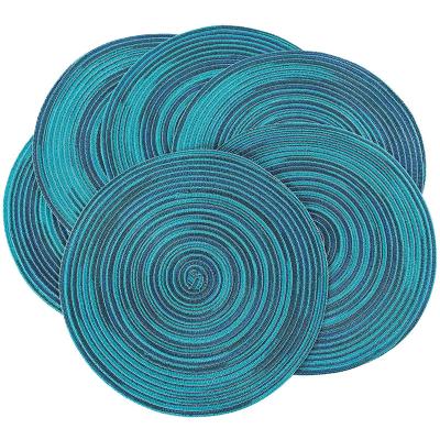 China Wholesale Sustainable Cotton Woven Heat Resistant Non Slip Washable Place Mat Table Mats For Dining Room Table Round Place Mats for sale