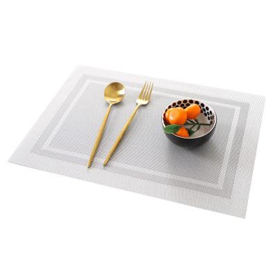 China Durable Wipeable Washable PVC Set Mat For Kitchen Patio Table Easy To Clean 12 x 18 Inch For Dining Table Table Heat Resistant Mats for sale