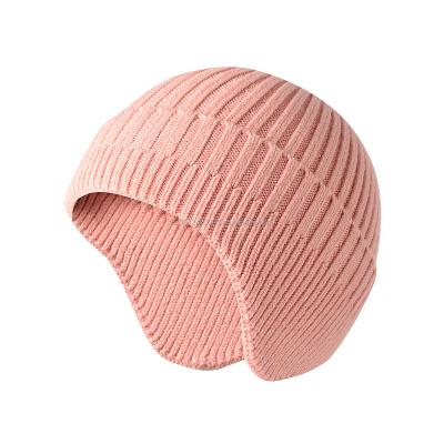 China COMMON HOT SALE Women's Autumn Winter Fashion Wool Breathable Lady Wrap Ear Hat Beanies Solid Knitted Hat for sale