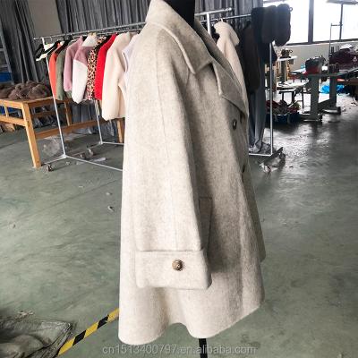 China Anti-wrinkle women quality trench coat face coat double could add fur in collar cashmere wool blend coat for sale