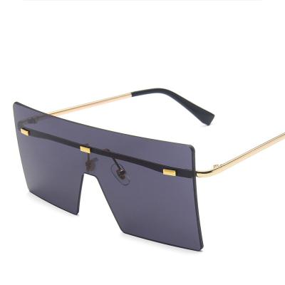 China Vintage Square Oversized Sun Glasses Women Vintage Oversized Sun Glasses For Women Ocean Rimless Glass Big Frame Shades Sun Glasses for sale