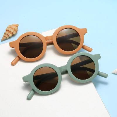 China Round Hot Trending Boys Girls Cute Children Sun Glasses Colorful Sunglasses Matt Round Style Kids Sunglasses for sale