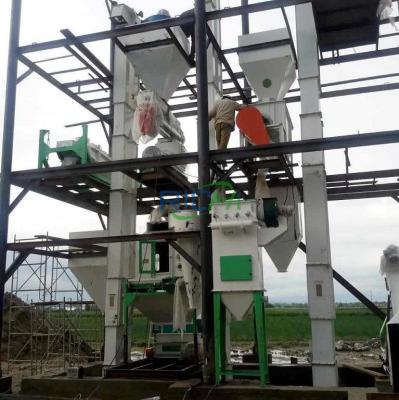 China Automatic feed pellet machine RICHI 1-30 TPH poultry chicken cattle feed pellet mill line with CE for sale