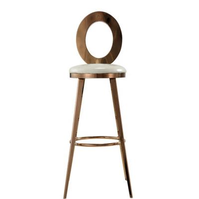 China Contemporary Wholesale Gold Leather Stainless Steel PU Leather Modern Supplier Lead Bar Stool for sale