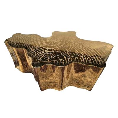 China Adjustable Luxury Irregular Contemporary Design Golden Tree Stump Coffee Table (The Other) for sale