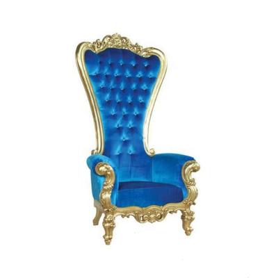 China Wholesale Cheap Solid Wood White Gold King Throne Wooden Royal Wedding Chair For Party for sale