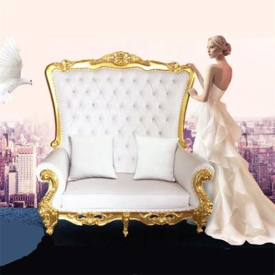 China Cheap Simple Design High Wooden Wedding Throne Furniture Solid Wood King King Back Chair for sale