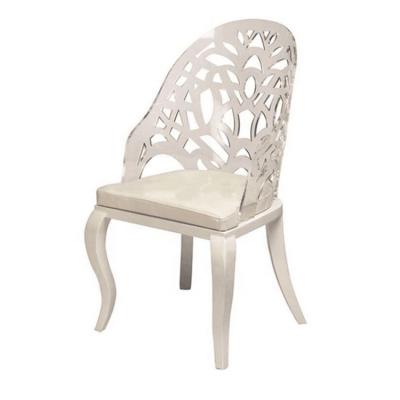 China Contemporary French Back Modern Acrylic Hotel Princess Acrylic Wedding Holow Style Chair for sale