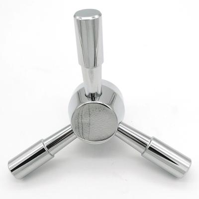 China Factory Price Zinc Alloy Chrome Plated 3 Spokes Safe Grip For Gun Boxes Security Grip Satin Grip C-01k for sale