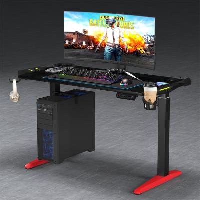 China Adjustable (height) Intelligent Home Office Electric Height Adjustable Sit and Stand up Gaming Computer Pc Work Desk For Home E-sports Desk for sale