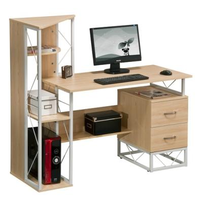 China Multifuctional Home Office Modern simply style Enough working area open shelves in side two drawers for private storage for sale