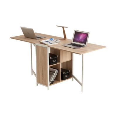 China Foldable MDF Wooden folding foldable computer table Folding Simple Table Modern Study Desk Laptop Table for Home Office two seats for sale