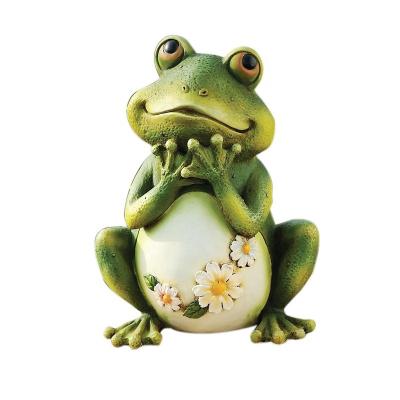 China Europe Resin Frog Sitting Up Garden Statue for sale