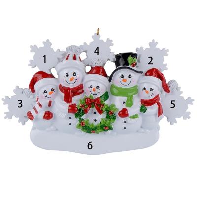 China Europe Polyresin Personalized Our Family Christmas Snowman Christmas Ornaments For Home Decoration for sale