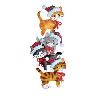 China Wholesale Country Holiday Cats Garden Stake Christmas Yard Decoration for sale