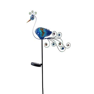 China Country Outdoor Waterproof Metal Solar Peacock Stake Garden Solar Stake for sale