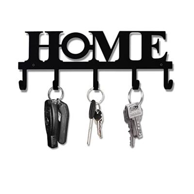 China Traditional Key Holder Metal Wall Mount Vintage Black Keys Hang Decorative Western Key Hanger with 5 Hooks for Front Door for sale