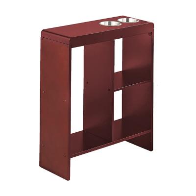 China Home Office Rustic Decor Slim End Table with Drink Holders and Built with Shelving for sale