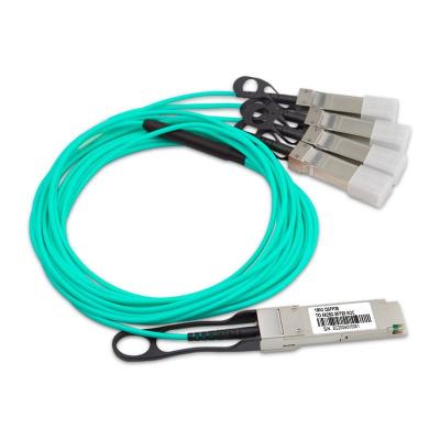 China Inside 100G QSFP28 to 4x25G SFP28 Active Optical Cable 4-Channel Bi-Directional AOC 100Gbps Compliant with Rev. SFF-8636 2.7 fiber optics for sale