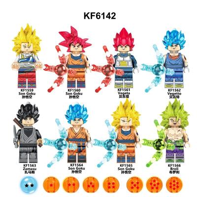 China Toy KF6142 DBZ Japan Cartoon Anime Dragon Ball Son Goku Vegeta Gamma Dragon Ball Model Building Block Brick Figures Educational Children Play for sale