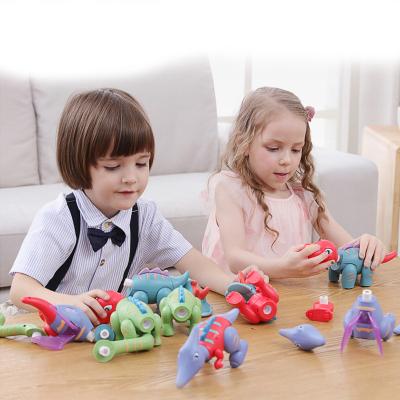 China Cartoon Toy Kids Game Magnetic Blocks Puzzle Dinosaur Set DIY Toy With Lightweight And Sound Also Recording Voice for sale