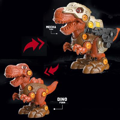 China DIY Toys Assemble Dinosaur Educational Lighting Pop 2 In 1 DIY Plastic Toys Assemble Dinosaur for sale