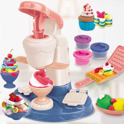 China Baby Play Dough Clay Modeling Toys Ice Cream Machine Colorful DIY Baby Play Dough Clay Modeling Toys for sale