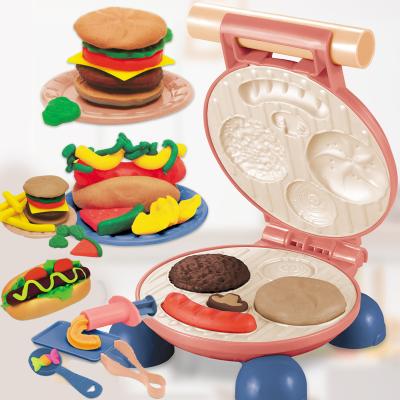 China Colorful Clay Toy Play Dough Children DIY Burger Machine Set Clay Toy Play Dough for sale