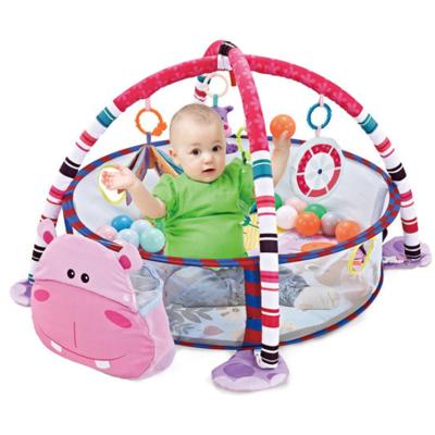 China Educational Toy Hippo Pool 3 in 1 Fitness Gym Music Baby Activity Mat Crawling Toy for sale