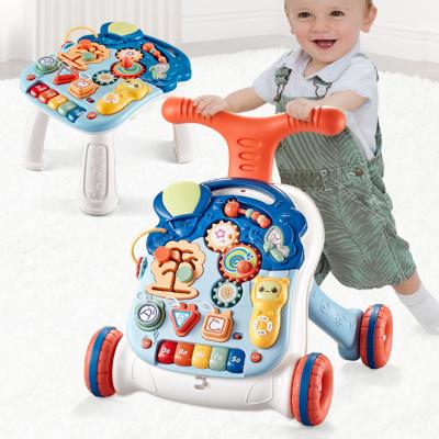 China Toy Baby Activity Walker Learning Desk Lighting Musical Toddler Trolley Toy Baby Activity Walker for sale