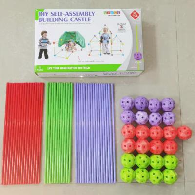 China Soft Toy Indoor Self Assembly House Beaded Building Set Castle Toys DIY Bead Tent for sale