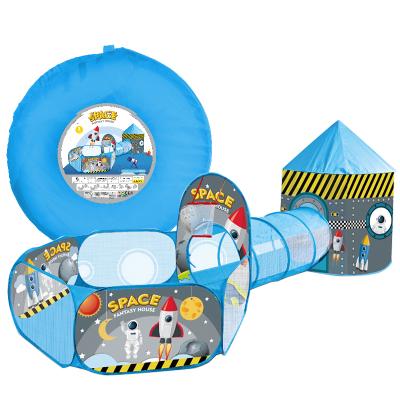 China Indoor Toy Space Castle Soft Balls Pool Three Piece House Toys Play Kids Tunnel Tent for sale