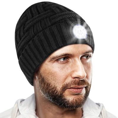 China COMMON Unisex USB Rechargeable Wireless Led Beanie Hat With Light for sale