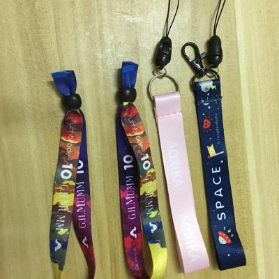 China Polyester Wholesale Colorful Printed Custom Cell Phone Straps Key Chain Short Lanyard for sale