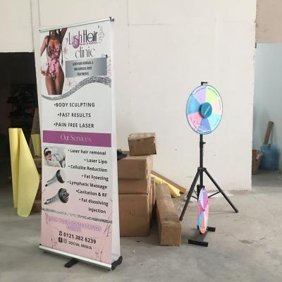 China Retractable Portable Double Sided Retractable Advertising Display Stands Roll Up Banner for sale