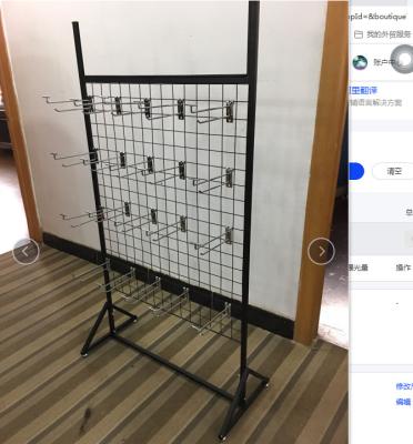 China Single Sided Metal Grid / Rack Display With Hooks for sale