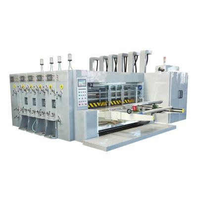 China Flexo printing slotting die-cutting machine full automatic flexo printer slotter die-cutter stacker machine used for corrugated cardboard for sale