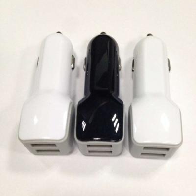 China white black USB car charger with 2 usb ports for sale