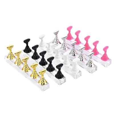 China Personal DIY Nail Art/Nail Art Chess Piece Practice Rack Clay Nail Tray Display Color Card Holder Low Practice Tool Salon long manicure for sale