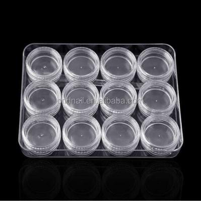 China Hot Selling Tool Box 12 PCs/Transparent Container Empty Plastic Nail Art Decoration Box Nail Set for sale