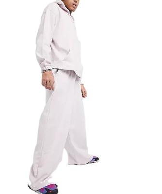 China New Breathable High Quality Tracksuit Men's Oversized Hoodie And Wide Leg Joggers In Lilac Sweatsuit Embroidered Hoodie for sale