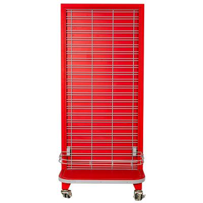 China Single-sided Made In China Superior Quality Popular Red Mdf Laminate Metal Clothing Store Rack for sale