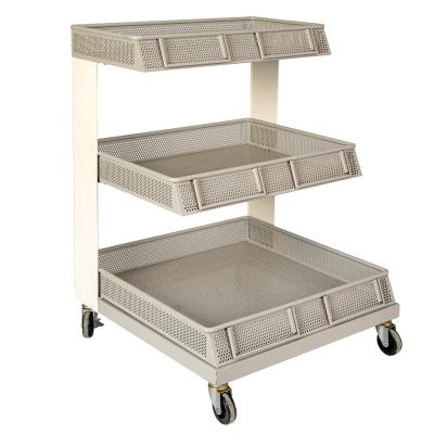 China Single-sided Chinese Factory Production kitchen organizer Movable Parallel Storage Rack Household Items Kitchen Folding Trolley cart for sale